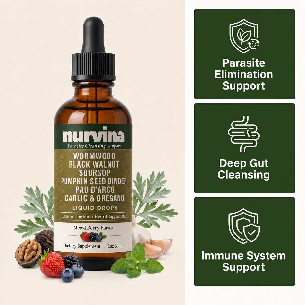 Nurvina Wormwood Drops — Debloat and Reset Your Gut, Naturally