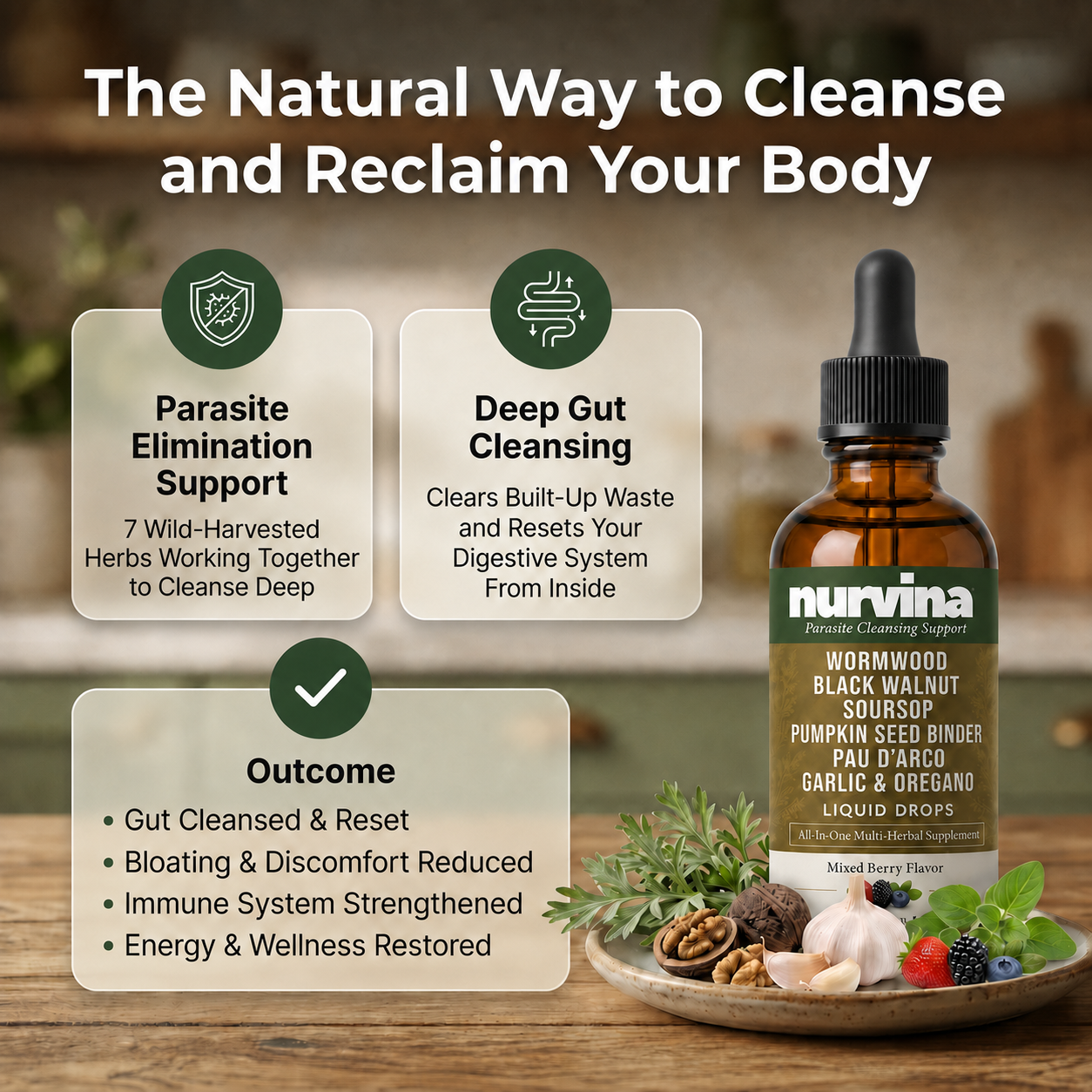 Nurvina Wormwood Drops — Debloat and Reset Your Gut, Naturally
